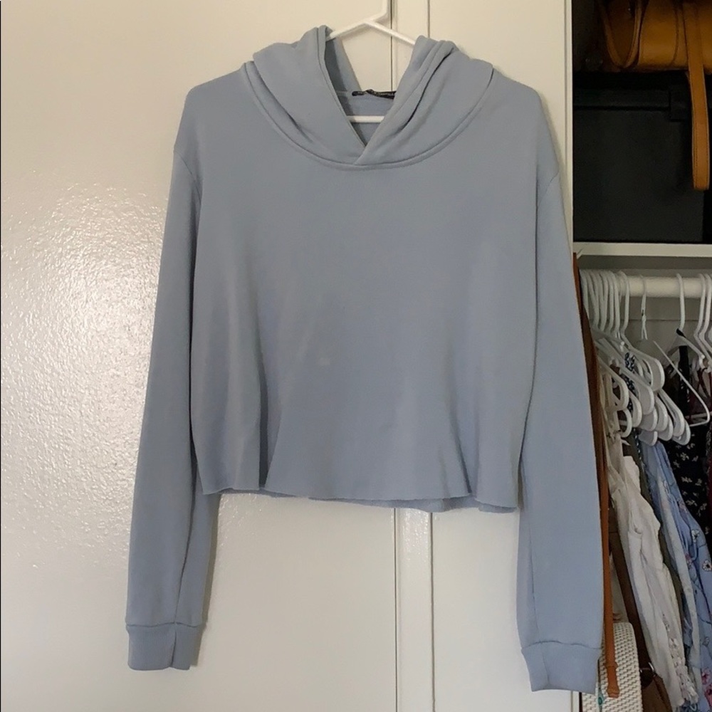 Cropped brandy Melville blue sweatshirt